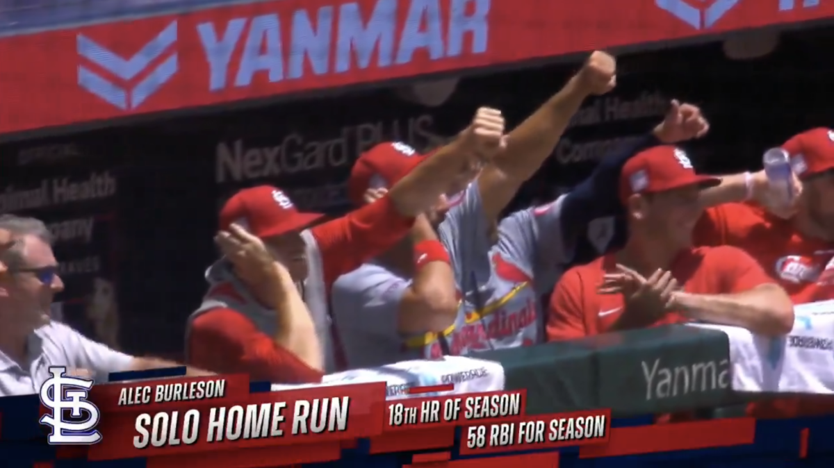 St. Louis Cardinals celebrate Alec Burleson's home run